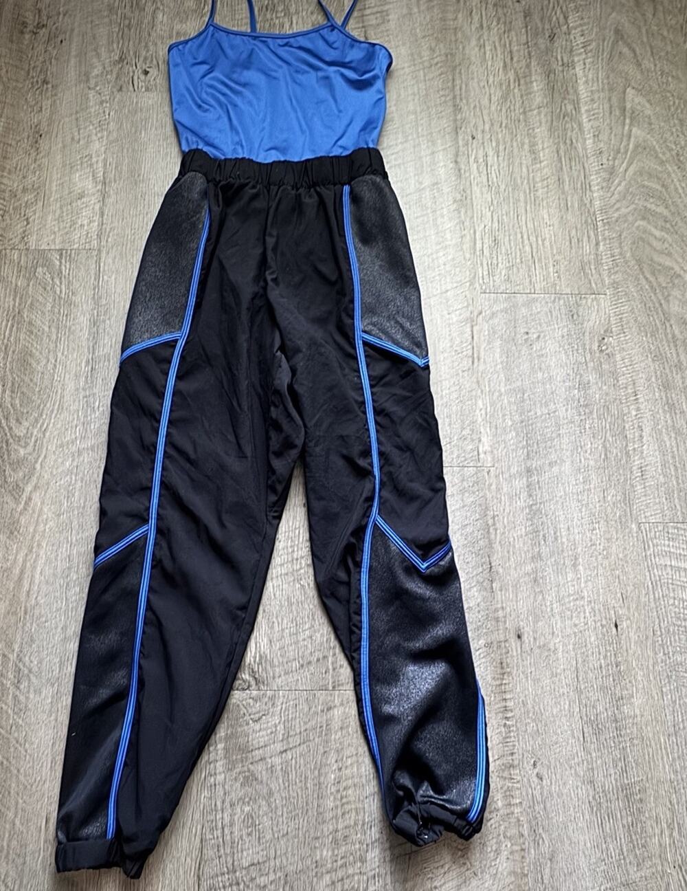 WEISSMAN Hotline Bling Dance Wear Black Blue Jumpsuit Size XL Adult Hip Hop